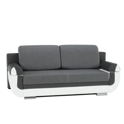 Zdjęcie produktu dla Kondela Składana sofa ze schowkiem Kardyn - szaro-biała