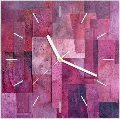 Produktbild von Wanduhr aus Glas mit Motiv Abstrakte Blaetter- 30 x 30 cm - inkl. Aufhängesystem