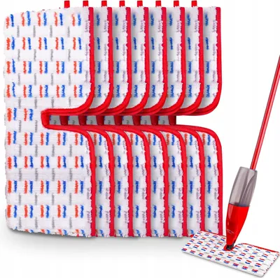 Zdjęcie produktu dla Wkłady do mopa z mikrofibry dwustronne 8 szt 40x15 cm pranie