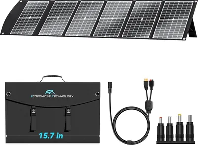 Immagine prodotto di Pannello solare portatile da 100 W - Pieghevole e flessibile - Ricarica rapida USB-C PD3.0