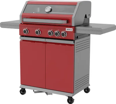 Produktbild von Gasgrill 14,5 kW, 4+1 Brenner, Edelstahl, 138 x 58 x 118 cm, Sichtfenster