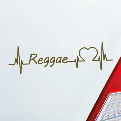 Produktbild von Auto Aufkleber Reggae Puls Herzschlag 19x5,5 cm Gold Sticker Heckscheibenaufkleber