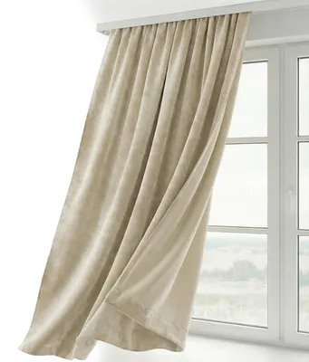 Produktbild von Beautex Samt Vorhang Kräuselband U-Band Gardine Velvet abdunkelnd140x145cm,Beige