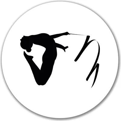 Produktbild von Huuraa Aufkleber Rhythmische Sportgymnastik Silhouette 10cm rund Sticker Geschenkidee