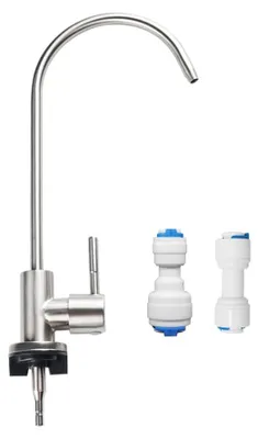 Edelstahl-Trinkwasserhahn für Umkehrosmose, 100% bleifrei, 1/4" & 3/8" Anschluss