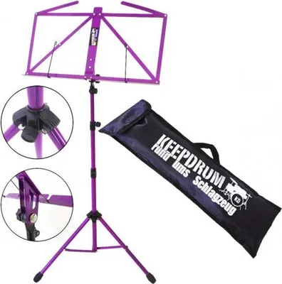 Image de keepdrum MUS3FL Pied à musique Lila avec sac
