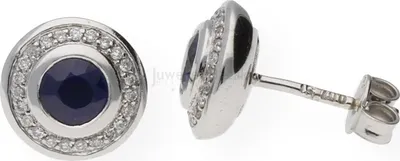 Produktbild von Ohrstecker 585 Weißgold mit Saphir und Brillanten 55556861E/3