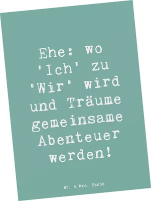 Produktbild von Mr. & Mrs. Panda Grußkarte Spruch Hochzeitsfeier Abenteuer - Meeresbrise - Geschenk, Illustrationen, Heiraten, Ansichtskarte, Liebe, Ansichtskarten, Fotokarte, Geschenke