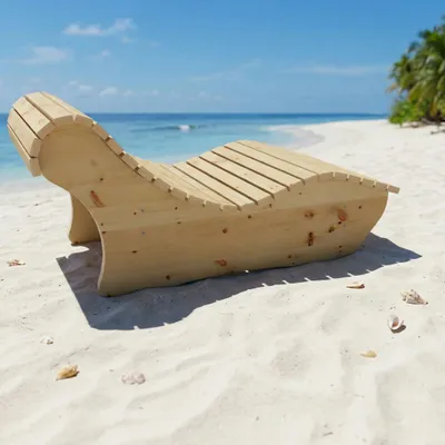 Produktbild von Holzliege Wellenliege Waldsofa Relaxliege "Heiner" Gartenliege 90cm Zirbe