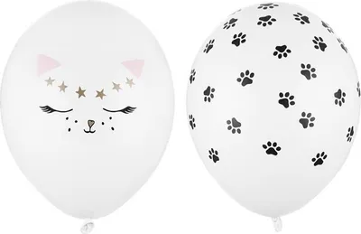 Image de Ballons 30 cm, chaton, pastel blanc pur, 1 pc.