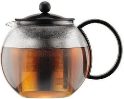 Produktbild von Bodum Assam Teebereiter Teekanne de Stößel, Schwarz, 1,0 Liter