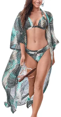 Imagen del producto de Solidchoice - Vestido largo tipo caftán, ideal como prenda para cubrirse en la playa para mujeres