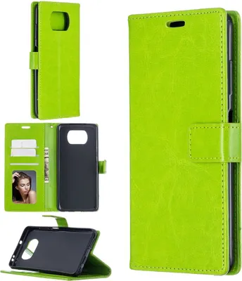 Produktbild von König Design Hülle kompatibel mit Xiaomi Poco X3 Kunstleder Handyhülle - Handy Case Grün