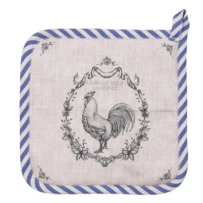 Produktbild von Clayre & Eef Topflappen 20x20 cm Beige Baumwolle Hahn