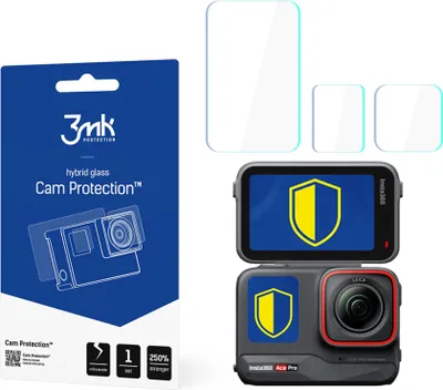 Produktbild von 3mk Display Hybridglas Cam Protection für Insta360 Ace Pro transparent  0,16mm