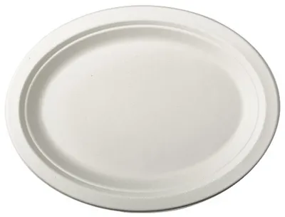 Immagine prodotto di PAPSTAR 89741 PAPSTAR piatto di canna da zucchero "puro", ovale, 260 x 200 mm, 50 pezzi