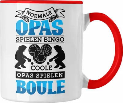 Produktbild von Trendation - Boule Tasse Geschenk Boule-Spieler Geschenkidee Spruch Opa Boule Spieler Geschenk (Rot)