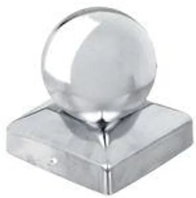 Immagine prodotto di Alberts 327095 Cappuccio per palo in legno, con testa sferica, acciaio inossidabile, 90 x 90 mm
