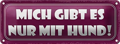 Produktbild von Blechschild Spruch 27x10cm mich gibt es nur mit Hund Dekoration
