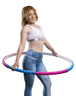 Zdjęcie produktu dla Obręcz do hula hoop dla dorosłych Masująca obręcz do ćwiczeń 96 cm 0,95 kg Niebieski czerwony i biały do treningu i fitnessu