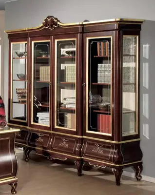 Image de Mobilier de bureau classique Bureau Bibliothèque 4 pcs Meubles en bois