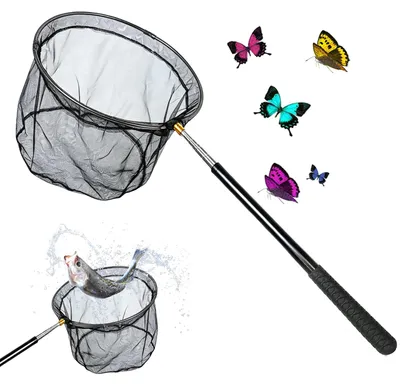 Immagine prodotto di Retino da pesca telescopico per bambini, lunghezza regolabile da 66 a 173 cm