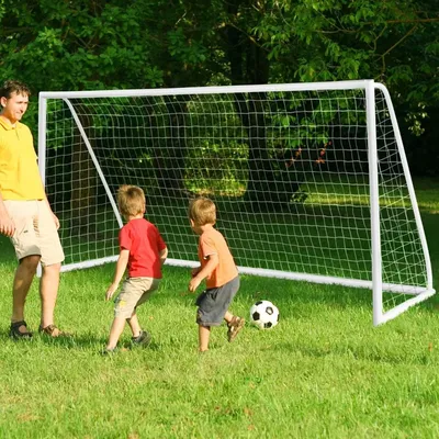 Image de But de football 365 x 182 cm avec filet et piquets durables