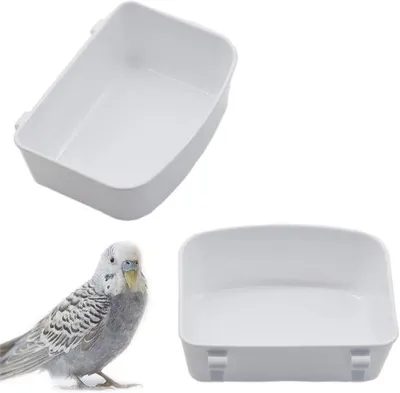 Produktbild von Vogelbad für kleine Vögel - 2 Stücke - weiß - 12,8 x 9,1 x 4,6 cm