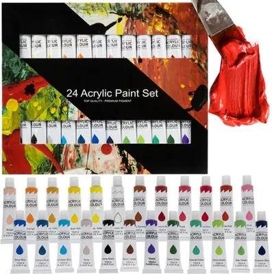 Obrázok produktu pre Akrylové farby 24 ks. - 12 ml. Maaleo 20363