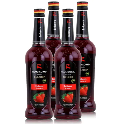 Produktbild von Riemerschmid Bar-Sirup Erdbeere 0,7L - Cocktails Milchshakes (4er Pack)