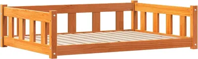 Zdjęcie produktu dla Leżanka dla psa vidaXL, kolor brązowy, 100 x 70 x 28 cm, lite drewno sosnowe