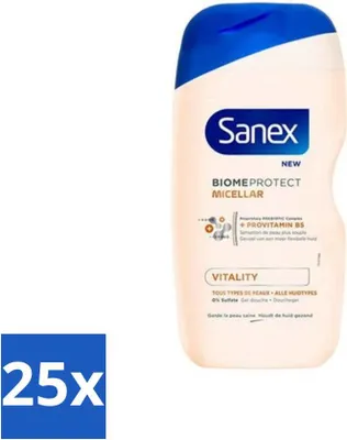 Produktbild von Sanex BiomeProtect Mizellen-Duschgel – Vitality – 0 % Sulfat – Für alle Hauttypen – 400 ml - Vorteilspack - 25 Stücke