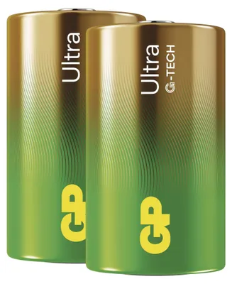 Alkalická baterie GP Ultra D (LR20), 2 ks