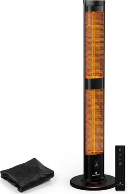 Image de Blumfeldt BlazeTower radiateur infrarouge - 3000 W, chaleur réglable, IP45, protection anti basculement, télécommande & minuterie 24H - idéal pour terrasse & jardin