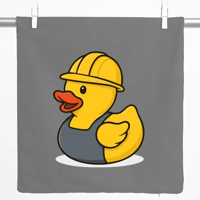 Produktbild von Huuraa Kissenbezug Quietscheente Industrie Comic Gummiente 40x40cm Steel Grey Baumwolle Dekokissenbezug Geschenkidee