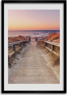 Produktbild von Bild - Bilderrahmen - Foto - 70 cm x 100 cm - MDF - Rahmen - Wandkunst - Weg zum Strand
