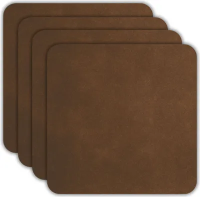 Produktbild von ASA Selection Untersetzer - Soft Leather - Dark Sepia - 10 x 10 cm - 4 Stück