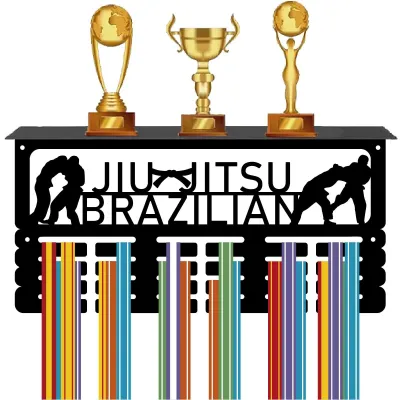 Produktbild von Medaillehalter - Medaille Wandhalterung - Sporttrophäen Halter - 4 Reihen - Metall Wandmontage - Für 70 Medaillen - 40 x 15 cm