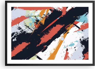 Produktbild von Gerahmtes Poster - Schwarzer Rahmen - Abstraktion Graffiti Modern - 70x50 cm - Wand Bild - Wanddeko - Wandbilder - Wandposter - Bilderrahmen - Bilder - Kunstdruck - Wandbild - P2BAA70x50-4257