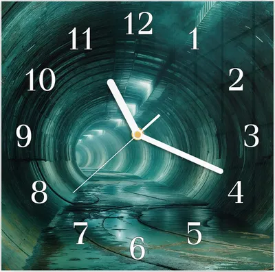 Produktbild von Wanduhr aus Glas mit Motiv Verlassener Tunnel- 30 x 30 cm - inkl. Aufhängesystem