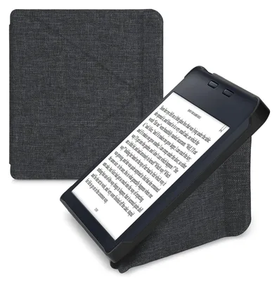 Produktbild von kwmobile Stoff eReader Schutzhülle für Kobo Libra 2 Hülle - E-Reader Cover in Dunkelgrau
