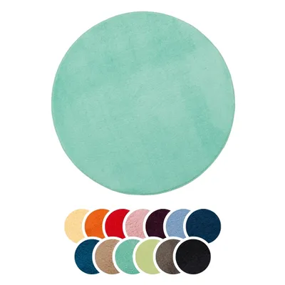 Produktbild von liebling Badteppich, 100% Polyester, mit Anti-Rutsch Beschichtung, saugstark, Serie Santos, Ø 110 cm, 1500 g/m², bei 30 Grad waschbar, mint