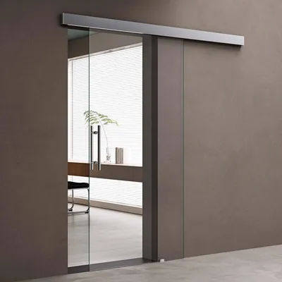 Produktbild von doporro Glasschiebetür komplettset Softclose 77,5 x 205cm Schiebetür mit ESG 15mm Wandabstand Zimmertür Glas Klarglas mit Stangengriff
