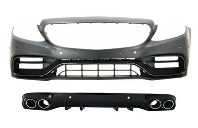 Immagine prodotto di Diffusore paraurti anteriore doppio puntale per Mercedes C A205 C205 2014-2019 C63 Look