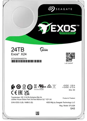 Produktbild von Seagate Exos X24 ST24000NM007H - Festplatte - Enterprise - 24 TB - intern - 3.5" (8.9 cm) - SAS 12Gb/s - 7200 rpm - Puffer: 512 MB