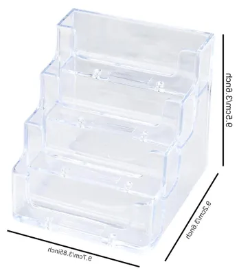 Produktbild von 2 transparente Acryl-Visitenkartenhalter mit 4 Fächern und 2 Hüllen für A-6-Blätter