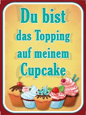Produktbild von vianmo Holzschild 40x30 cm Du bist Topping auf Cupcake