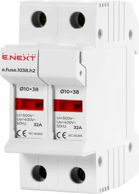 Produktbild von E.NEXT i0300002 Sicherungssockelschalter für Zylindersicherungen 10x38 2P 32A AC