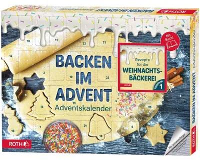 Produktbild von Adventskalender 'Backen im Advent-Adventskalender' bestückt