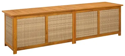 Obrázok produktu pre vidaXL Záhradná úložná skrinka, 185 litrov, masívne drevo akácia, 200 x 50 x 56 cm, béžová